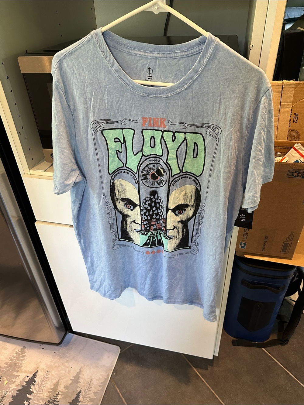 Pink Floyd Light Blue Graphic Kids Tee with Green Logo brand new oversized